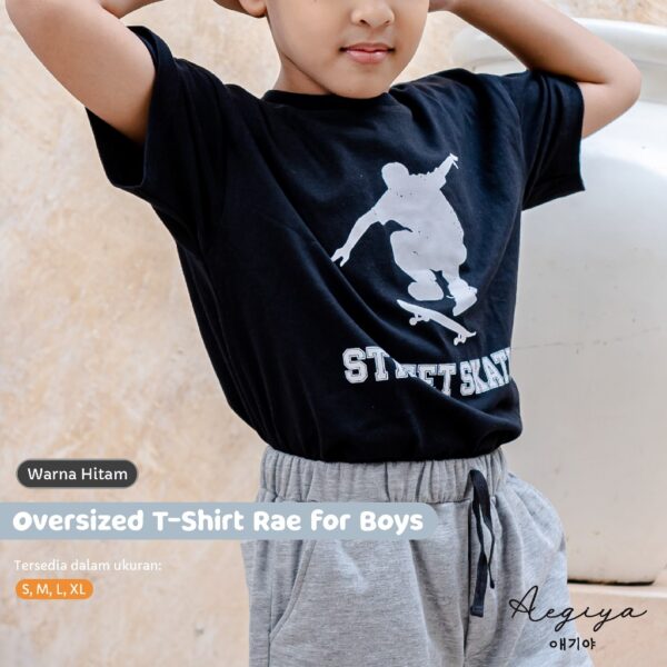 ts rae hitam Oversized T-Shirt Rae