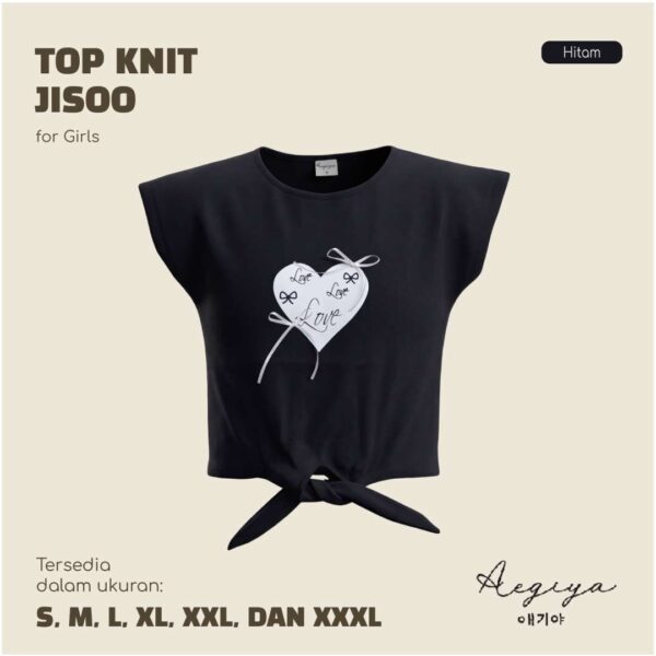 top knit jisoo hitam Top Knit Jisoo